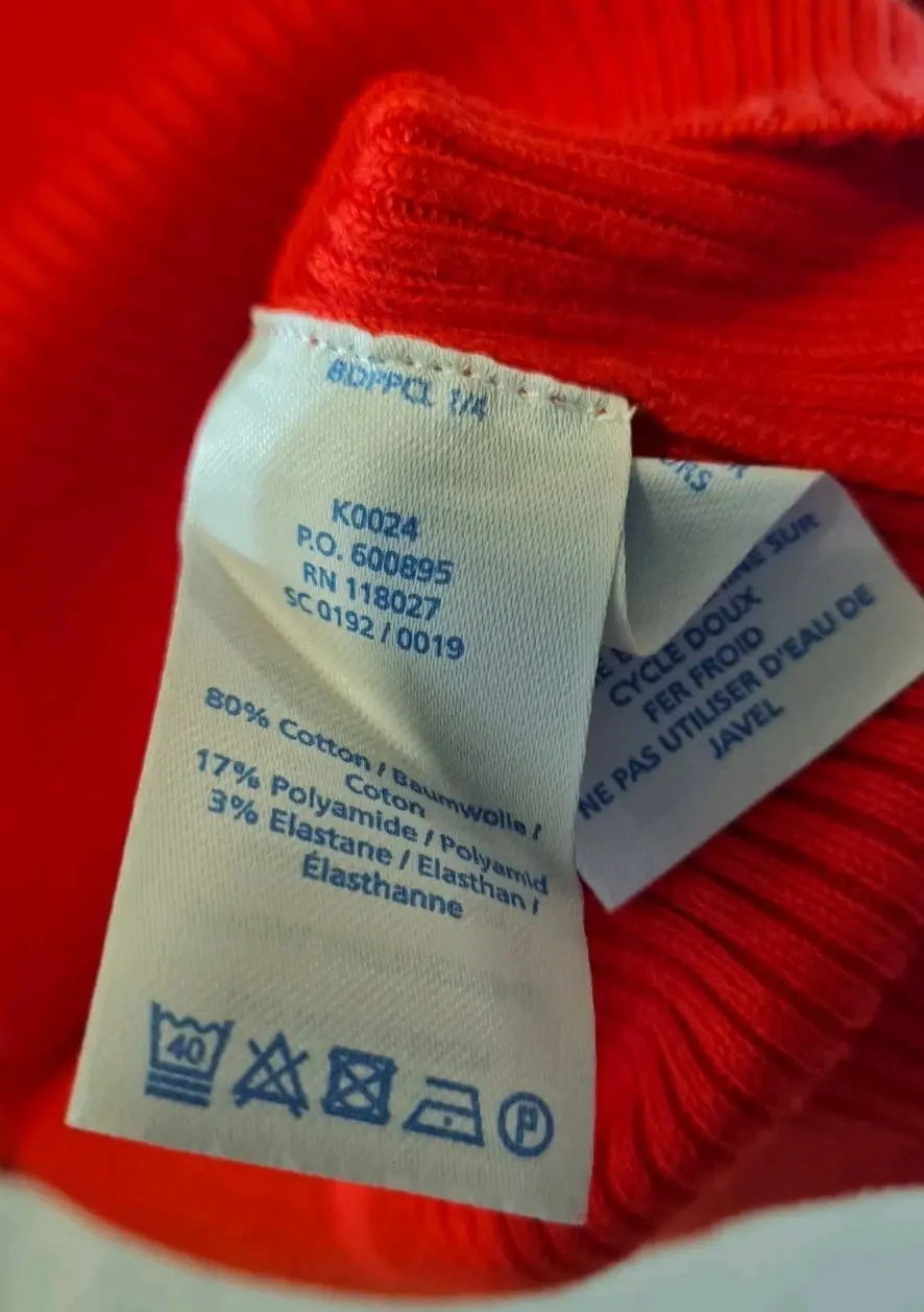 Thumbnail: Boden Ribbed Knit Roll Neck Turtleneck Cotton Sweater Red Size M Preloved A8