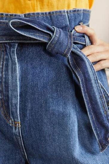 Thumbnail: Boden Papperbag High Waisted Denim Shorts R0072 Size Uk 22PRELOVED