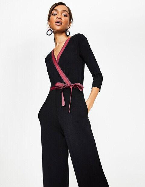 Thumbnail: Boden Isla Jersey Jumpsuit Black Brand New J0323 Size Uk 18R P2