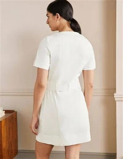 Thumbnail: Boden Casual Stitch Detail Dress Ecru Size Uk 6P Brand New D0148 D25