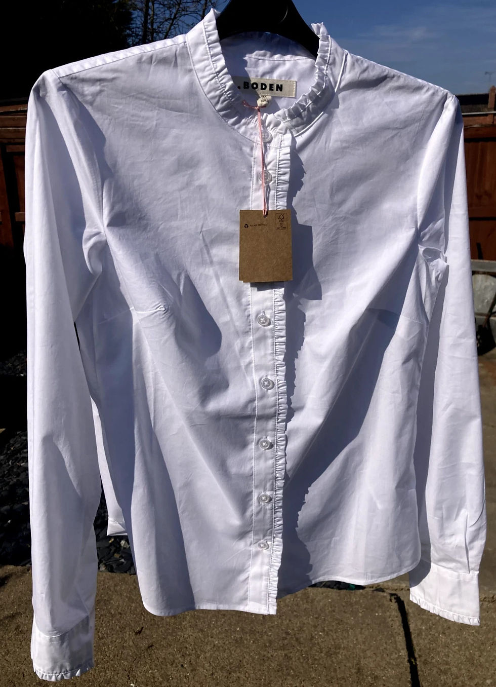 Thumbnail: BODEN Phoebe cotton shirt LONG SLEEVE size UK 8 white T1481 BRAND NEW  A26
