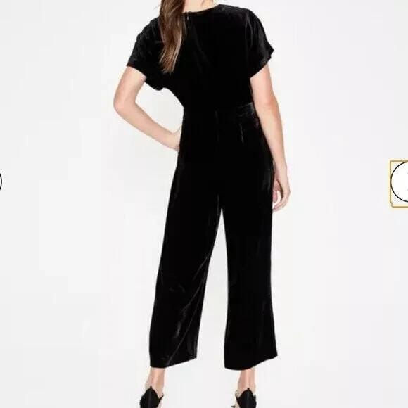 Thumbnail: Boden Black Aston Velvet Jumpsuit Size UK 8R BRAND NEW T0237 P4
