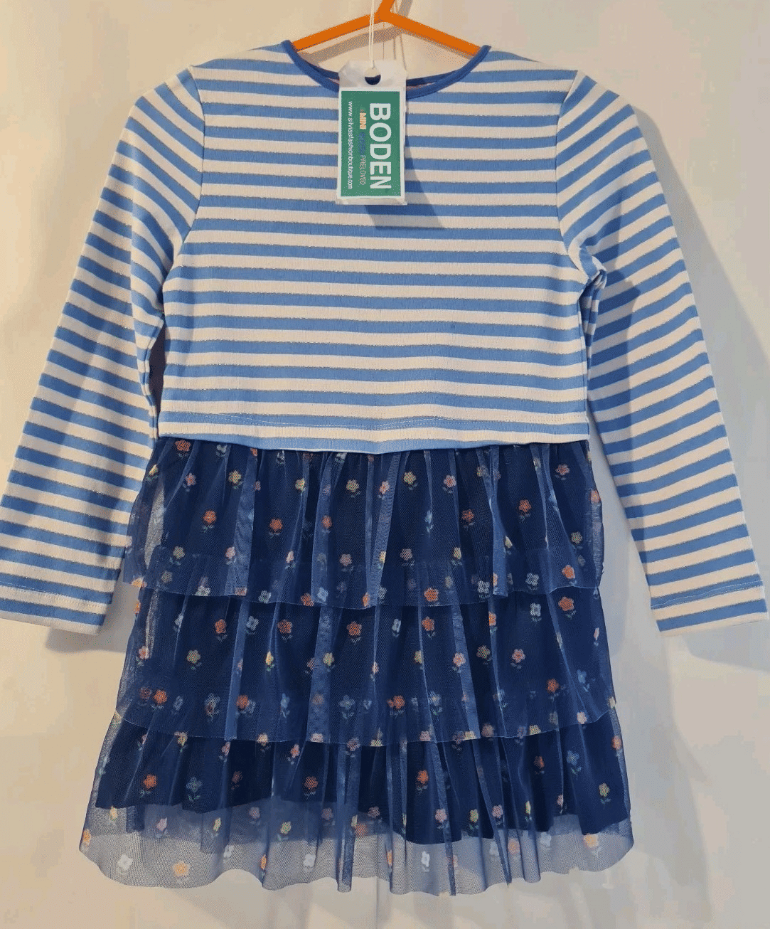 Mini Boden Girls Jersey Tutu Tulle Dress Age 7-8 Years Brand New G15