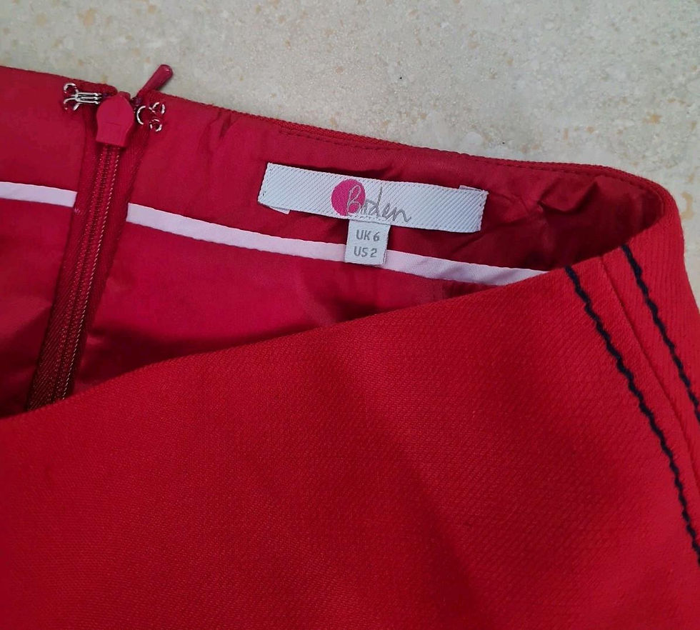 Thumbnail: Boden Ladies Lined Pencil Skirt Red Size Uk 6 Brand New Sample S4