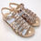 Thumbnail: Mini Boden Leather Gladiator Sandals 247 Rose Gold Metallic Shoes Brand New H3