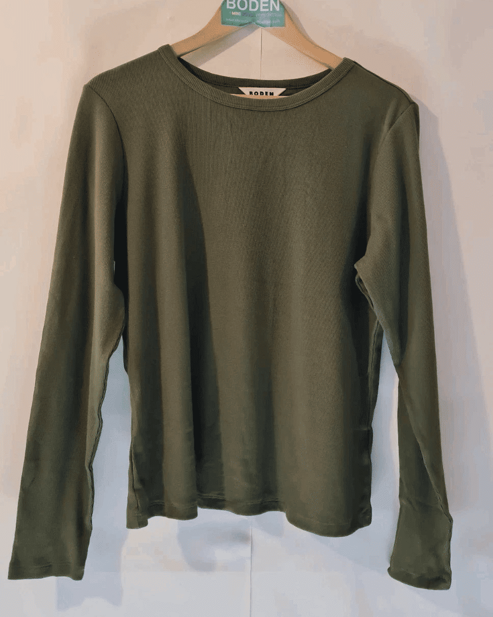 Thumbnail: BODEN Cotton Ribbed Long Sleeve Top T1321 Size XL Brand New A15