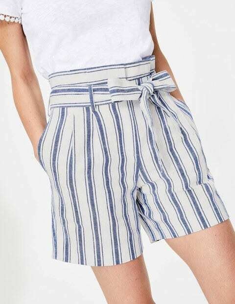 BODEN St Ives Paperbag Shorts Cobalt Stripe T0301 RRP£50.00 BRAND NEW SIZE UK 6