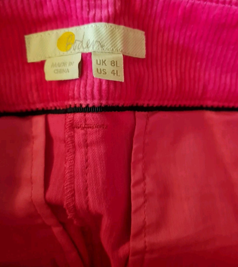 Thumbnail: BODEN Corduroy Flare Trousers Pink R0180 Size UK 8L Brand New A8