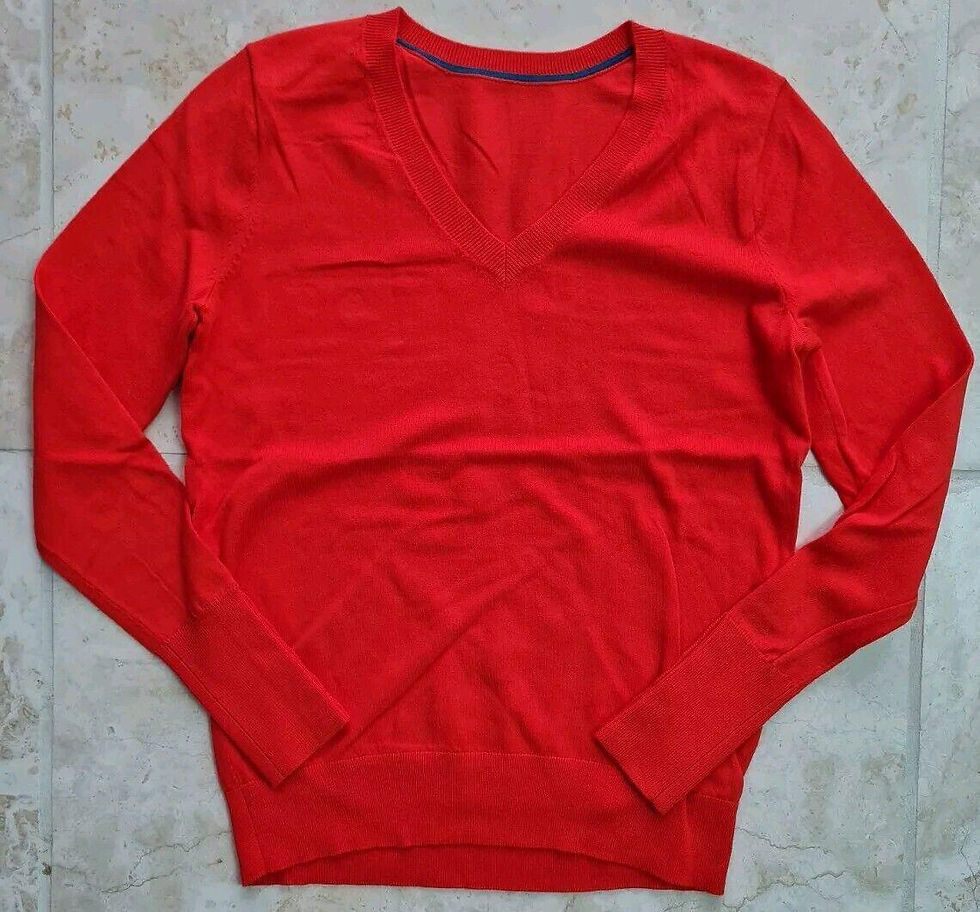 Thumbnail: Boden Favourite V Neck Red Jumper Size S Brand New Sample T16