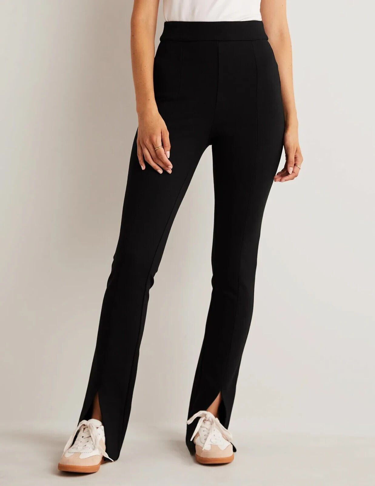 BODEN Front Split Jersey Trousers Black RRP £70 R0205 SIZE UK 12 BRAND NEW