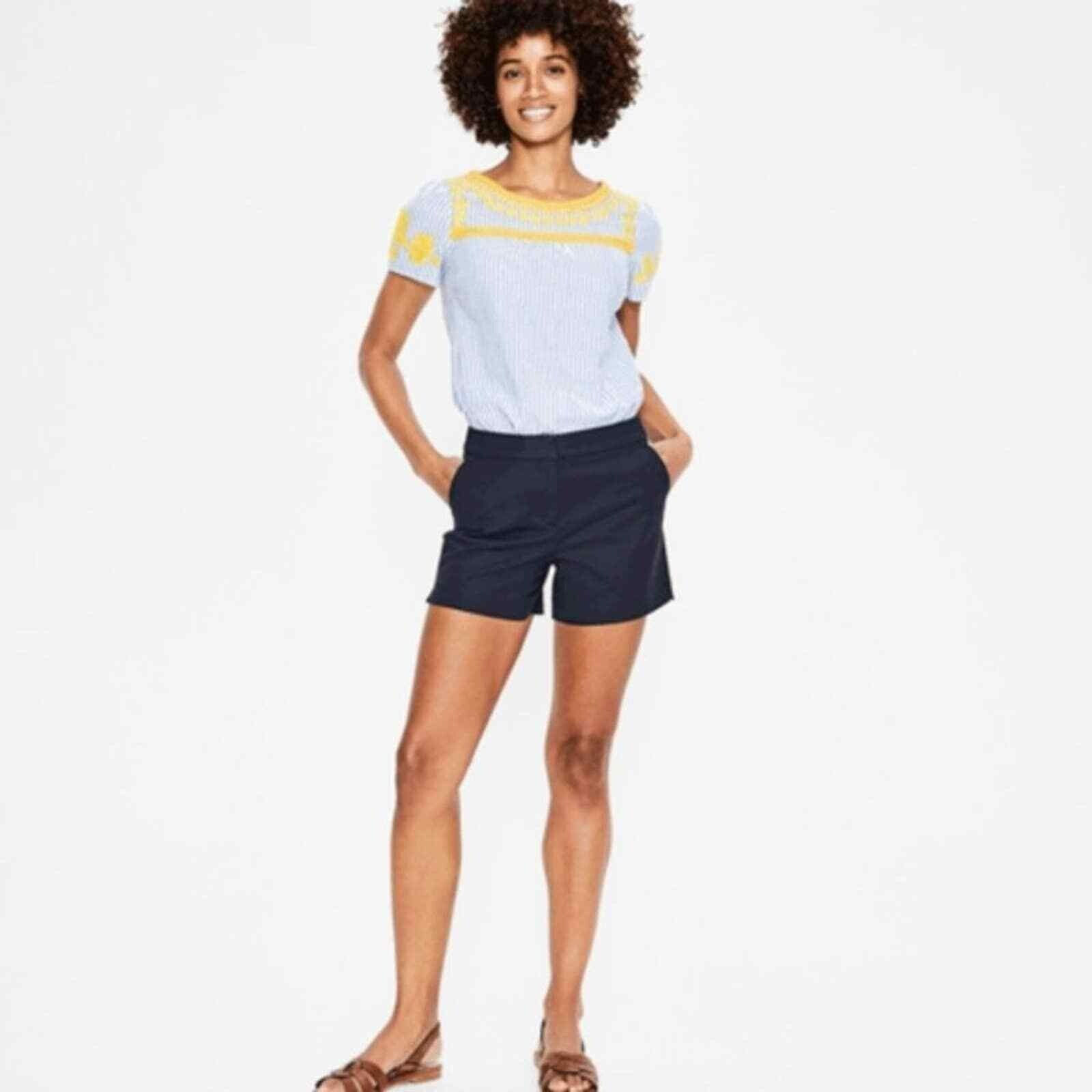 Boden Lottie Linen Shorts NAVY WJ059 BRAND NEW RRP £70 SIZE UK 22 6"