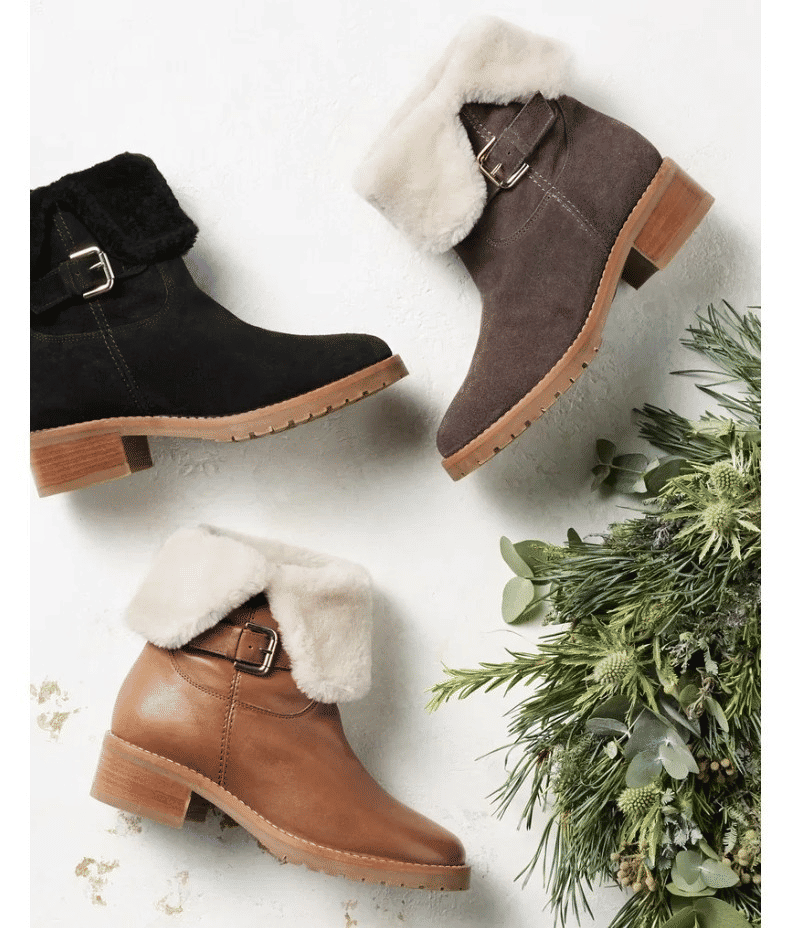 Thumbnail: BODEN Cumbria Shearling Suede Leather Warm Boots Black Size 42/8 RRP £160 New H8
