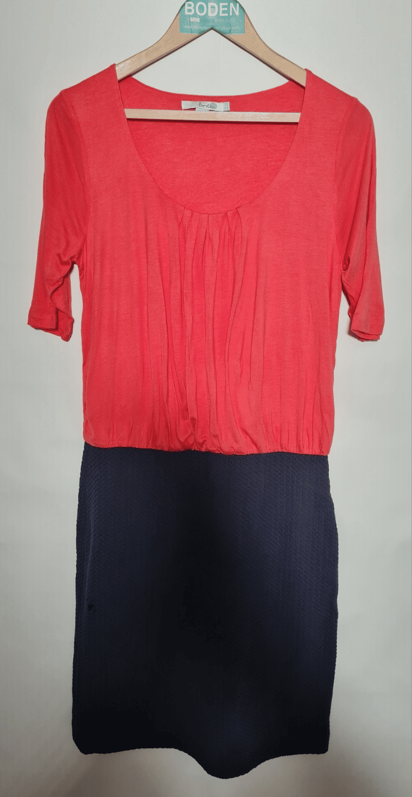 Thumbnail: BODEN Jersey Dress RED Colourblock RRP £85 SIZE UK 12R Preloved A10