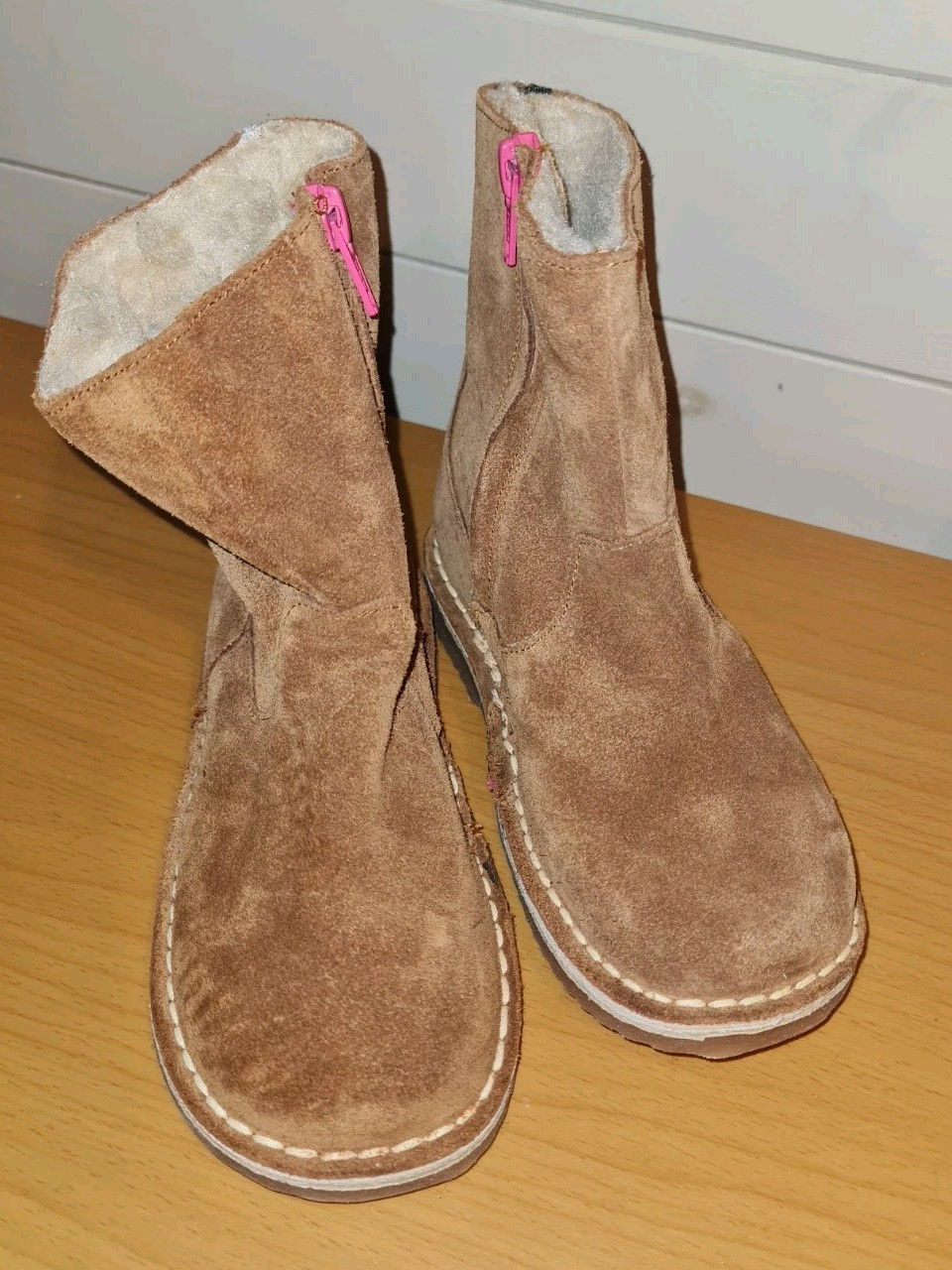 Thumbnail: Mini Boden girls ankle WARM boots suede tan BRAND NEW  H6