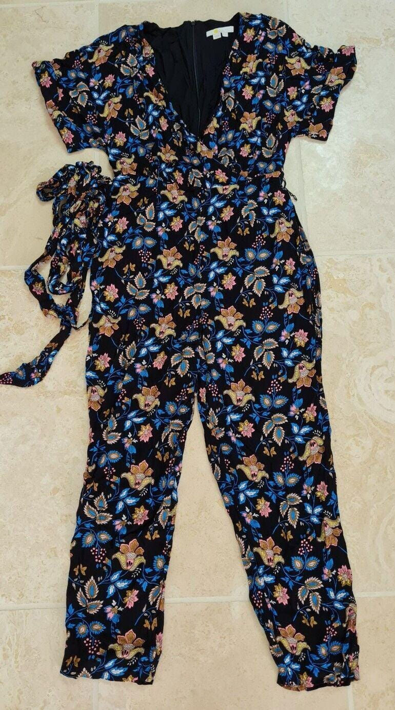 Thumbnail: Boden Alice Wrap Jumpsuit Black Summery Chintz Brand New T0771 Size Uk 12R P2