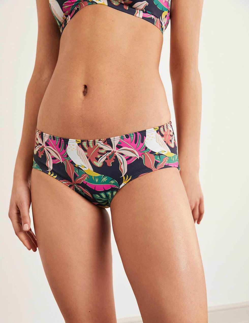 Thumbnail: Boden Bikini Shorts Navy, Parakeet Palm Size Uk 18 Swimwear Brand New S0015 B1