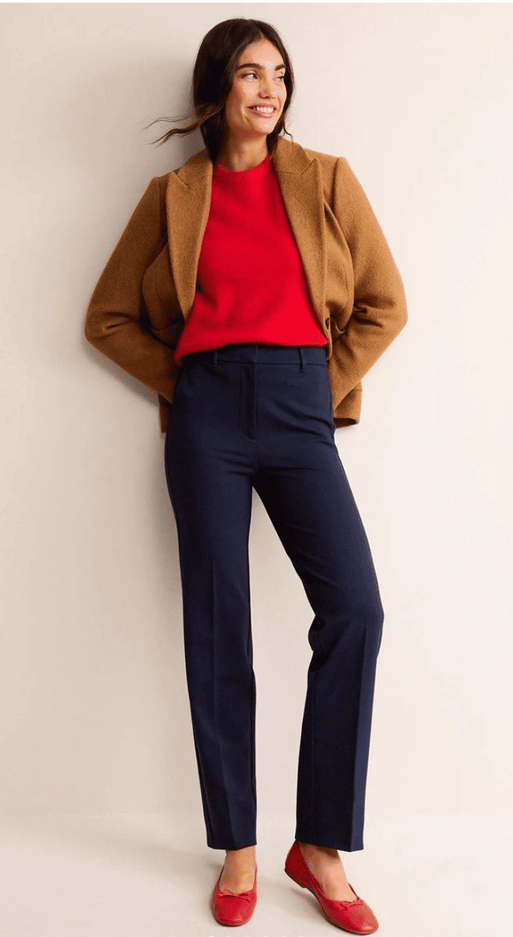 Thumbnail: Boden Pimlico Ponte Trousers Navy R0412 Size UK 12R Brand New A14