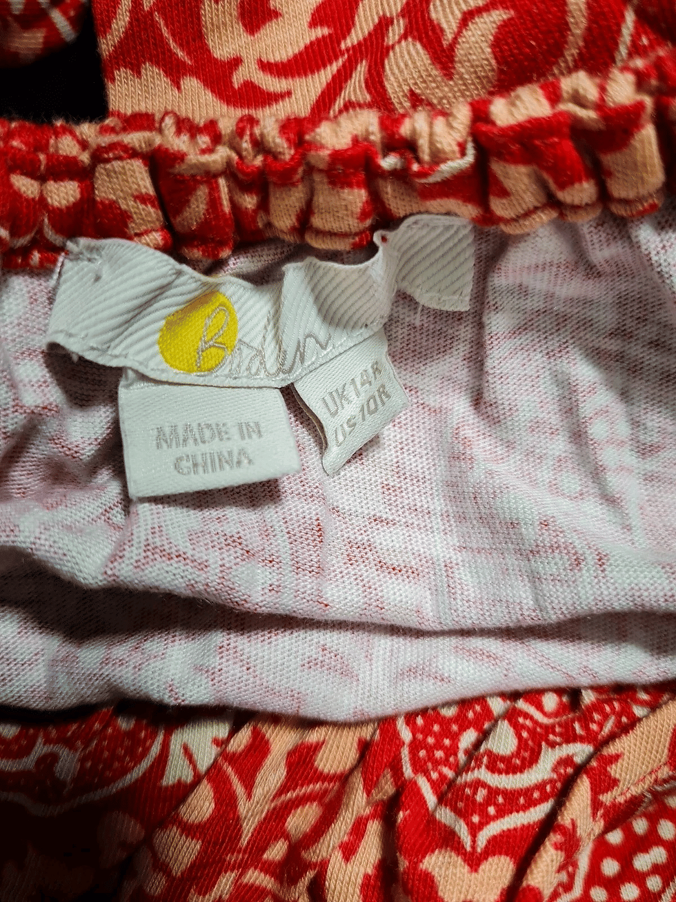 Thumbnail: BODEN TIE BACK JERSEY MAXI DRESS POINSETTIA EXOTIC TILE D0605 UK 14R RRP £95 A9