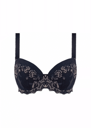 Thumbnail: Fantasie Aubree Bra Navy Pink UK 38D Underwired Padded Half Cup Balcony 6933 L5