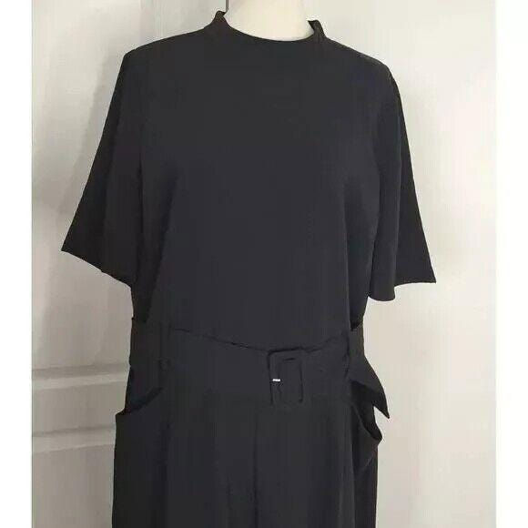 Thumbnail: BODEN Jumpsuit Black Sophie Belted Mock Neck Short Sleeve UK 12R T0651 NEW P3