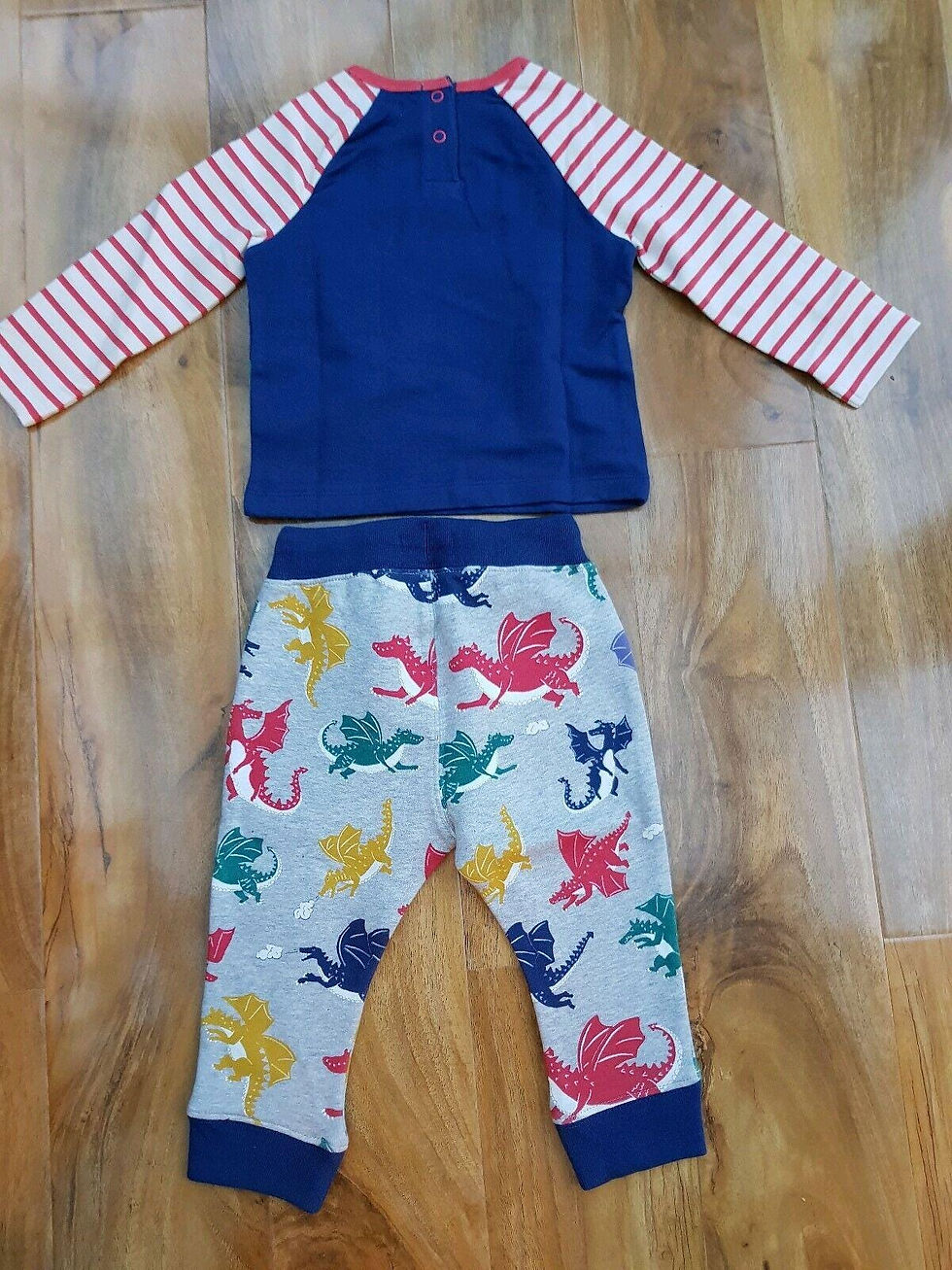 Thumbnail: Mini Boden Playset Applique Fun Dragon Top & Bottoms Set Y0097. Brand New