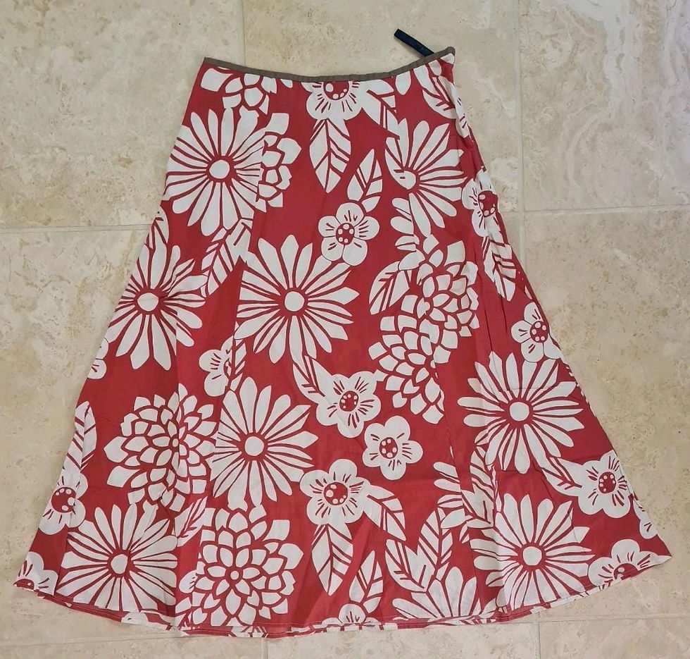 Thumbnail: Boden Ladies Cotton Midi Skirt Size UK 10L VGC S4