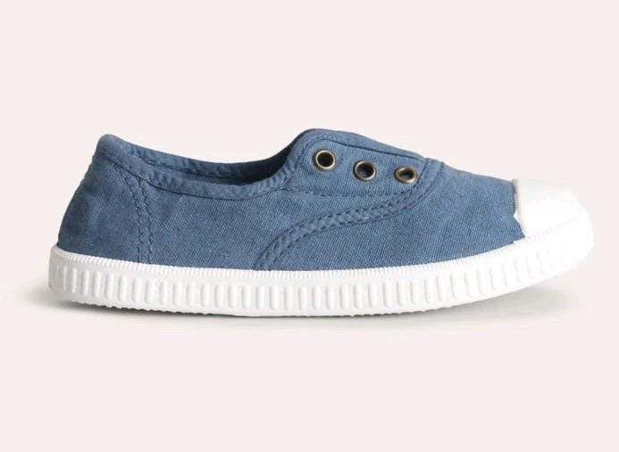Thumbnail: Mini Boden Kids Laceless Canvas Pull-ons College Navy Size 235 Brand New H5