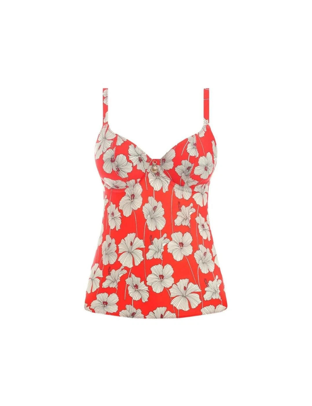 Freya Hibiscus Beach Tankini Top Underwired Supportive Swimwear UK 32E 201256 B4