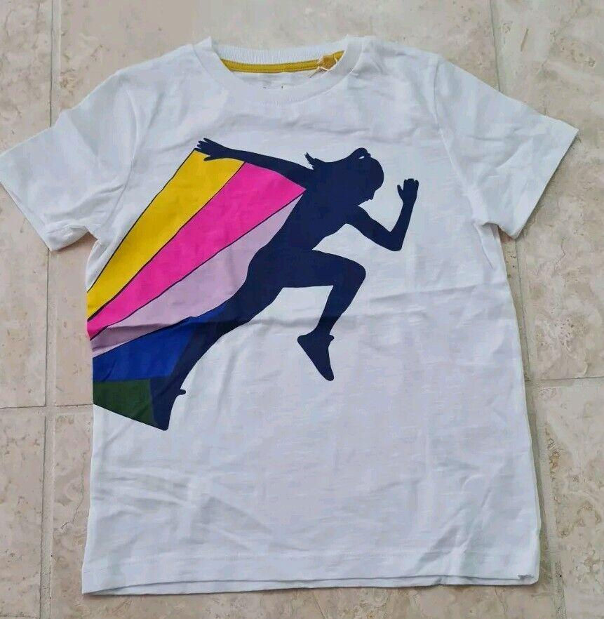 Mini Boden Girls Fun Short Sleeve Cotton Top Age 6-7 Years Brand New