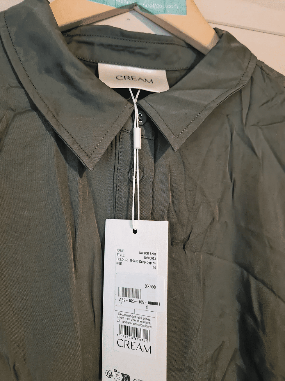 Thumbnail: Cream Nola Three-Quarter Sleeve Shirt Khaki Green Size UK 18 Brand New