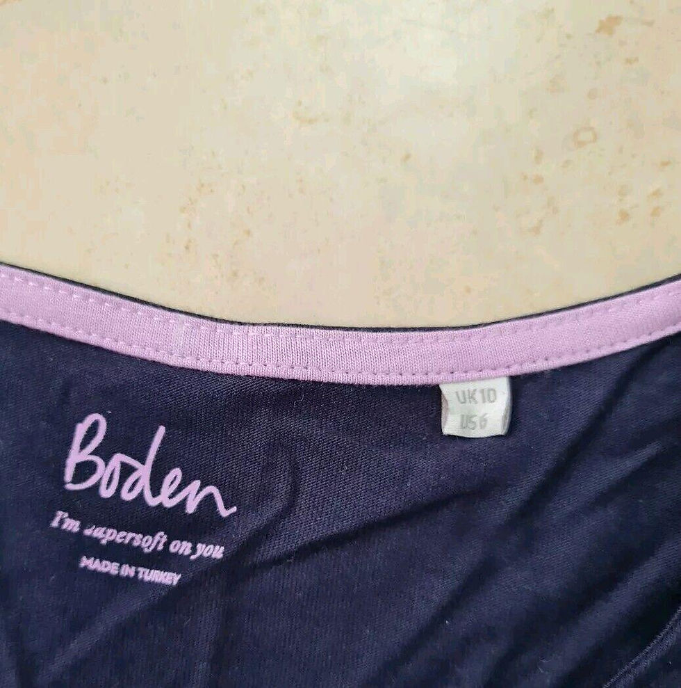 Thumbnail: Boden Ladies Cotton Top Navy Size Uk 10 PRELOVED T5