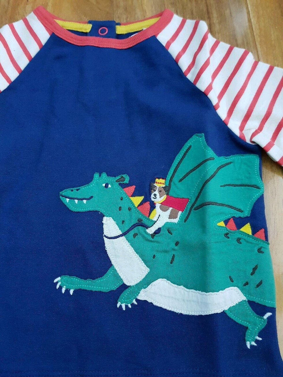 Thumbnail: Mini Boden Playset Applique Fun Dragon Top & Bottoms Set Y0097. Brand New