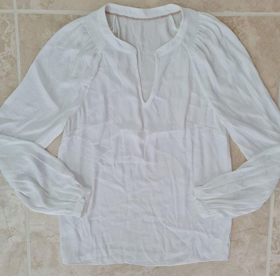 Thumbnail: Boden Ivory Long Sleeve Blouse Top Size Uk 6L Preloved Sample T1