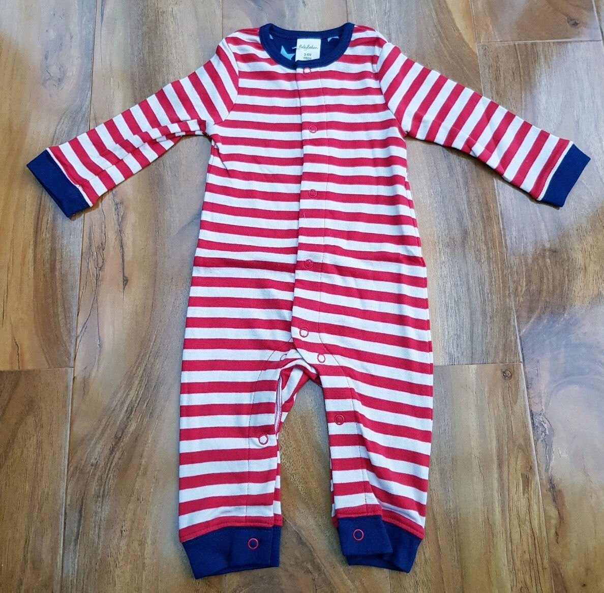 Mini Boden Baby Boys LONG SLEEVE Striped Romper Y0402 BRAND NEW