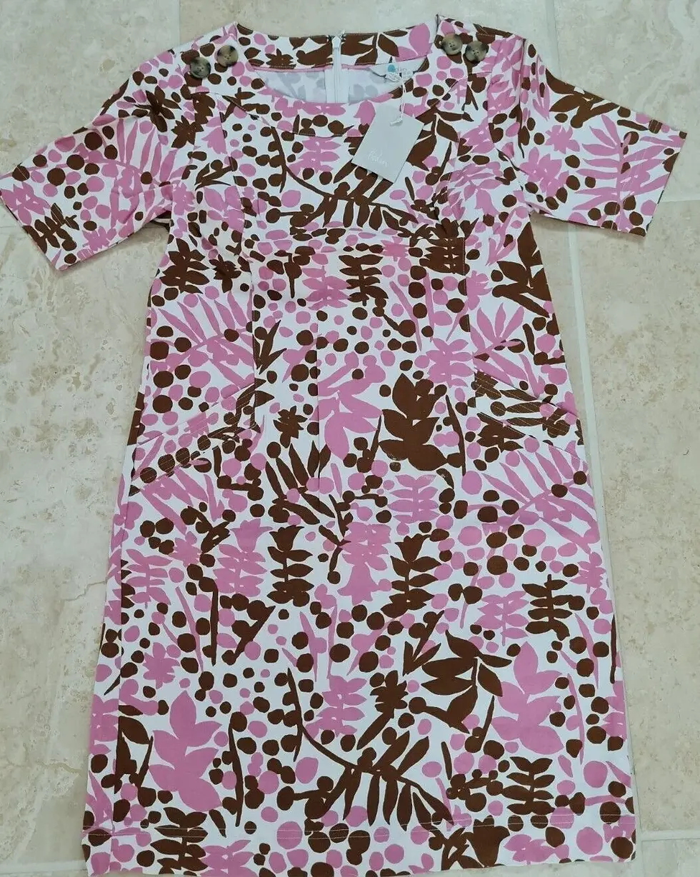 Thumbnail: Boden IONA Button Detail Dress FLORAL Chit Chat Dress Size UK 8P W0485 BRAND NE