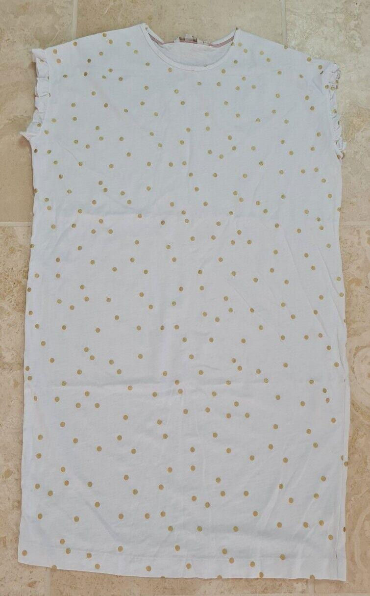 Thumbnail: Boden Faye Jersey T-Shirt Dress White Gold Metallic Dots J0900 UK 8R Brand New 