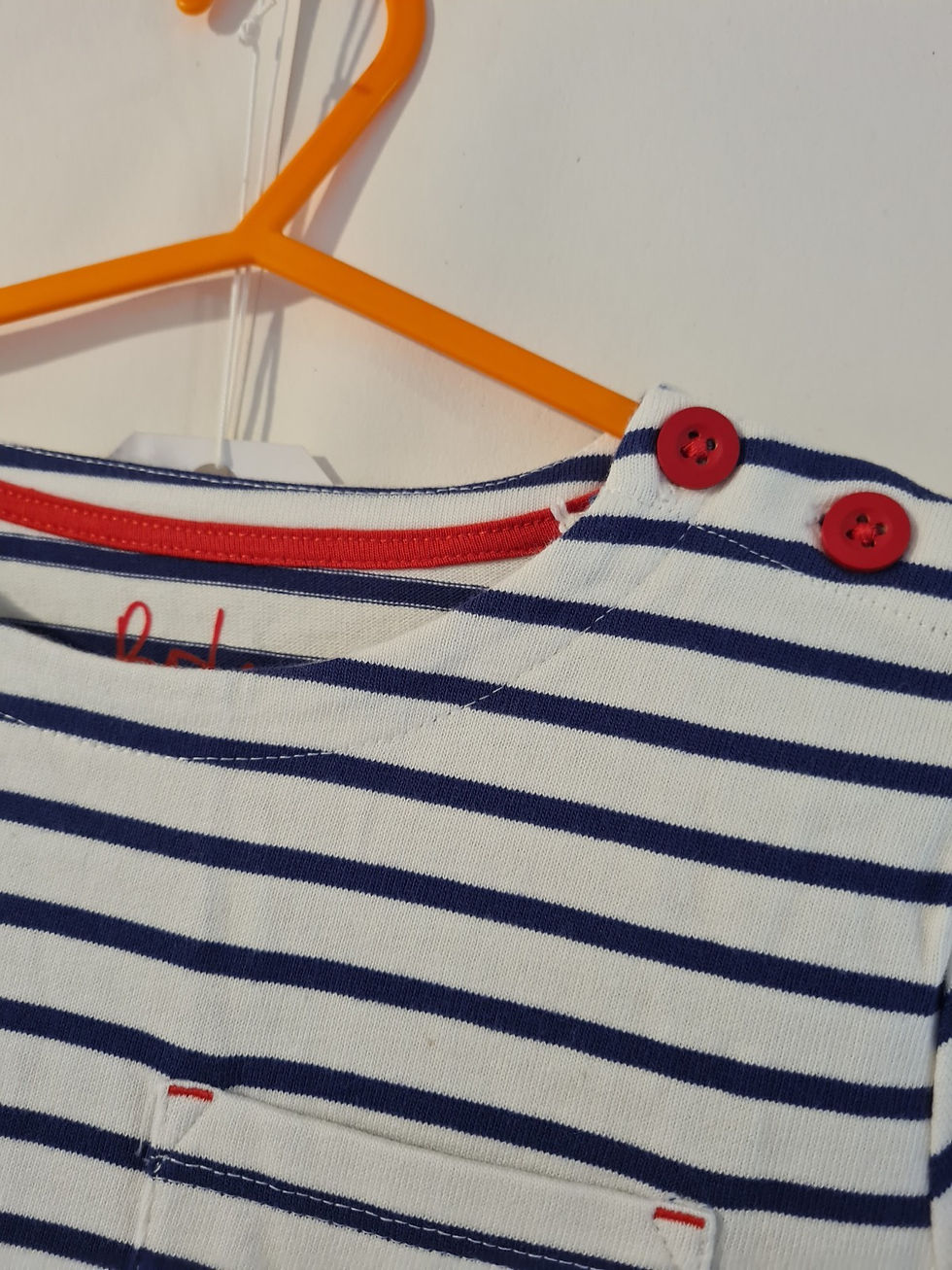 Thumbnail: Mini Boden Girls Long Sleeve Breton Striped Top Age 7-8 Years Brand New  G15