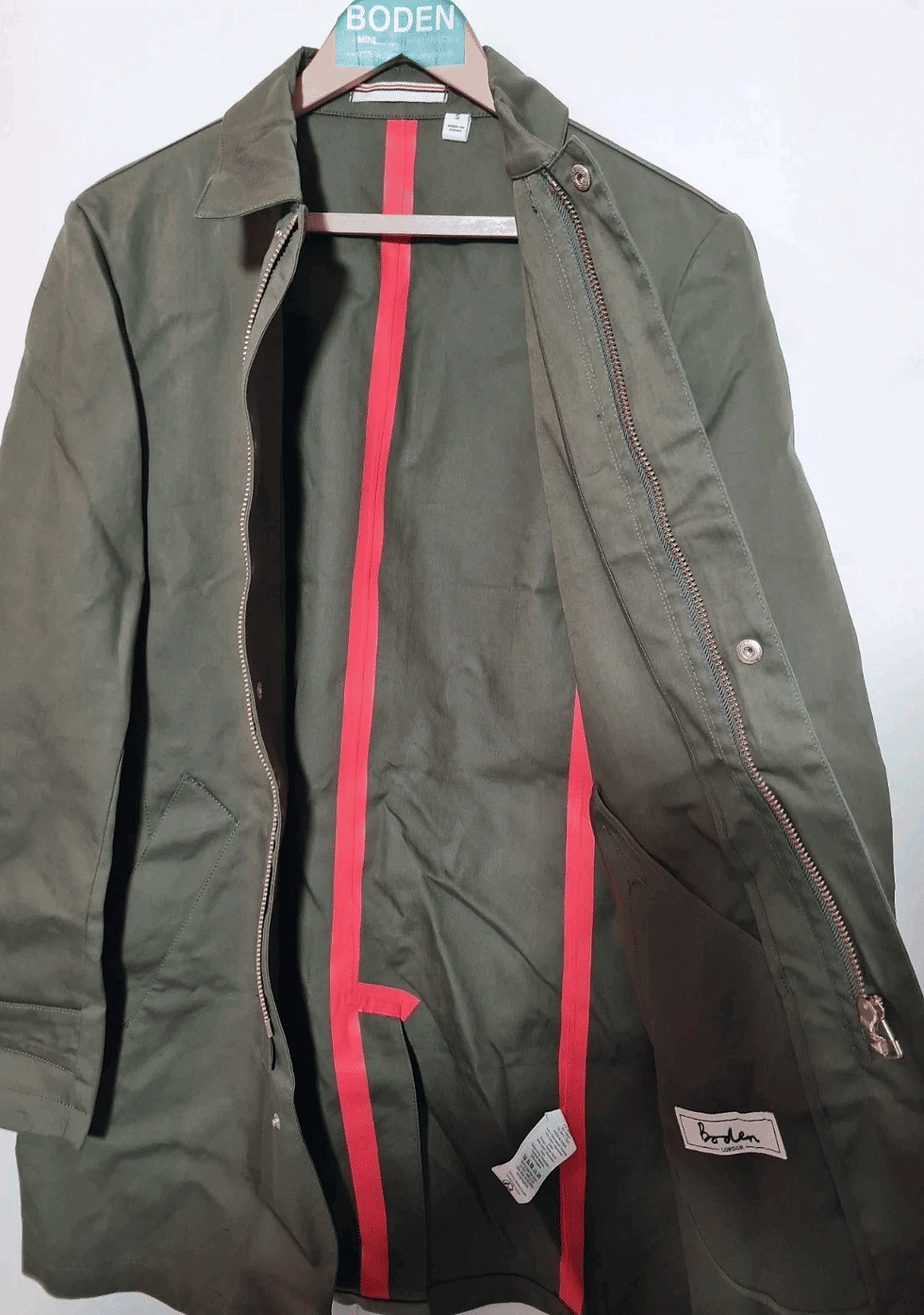 Thumbnail: BODEN Men’s Khaki Green Trench Coat Smart Office Size S Brand New C1