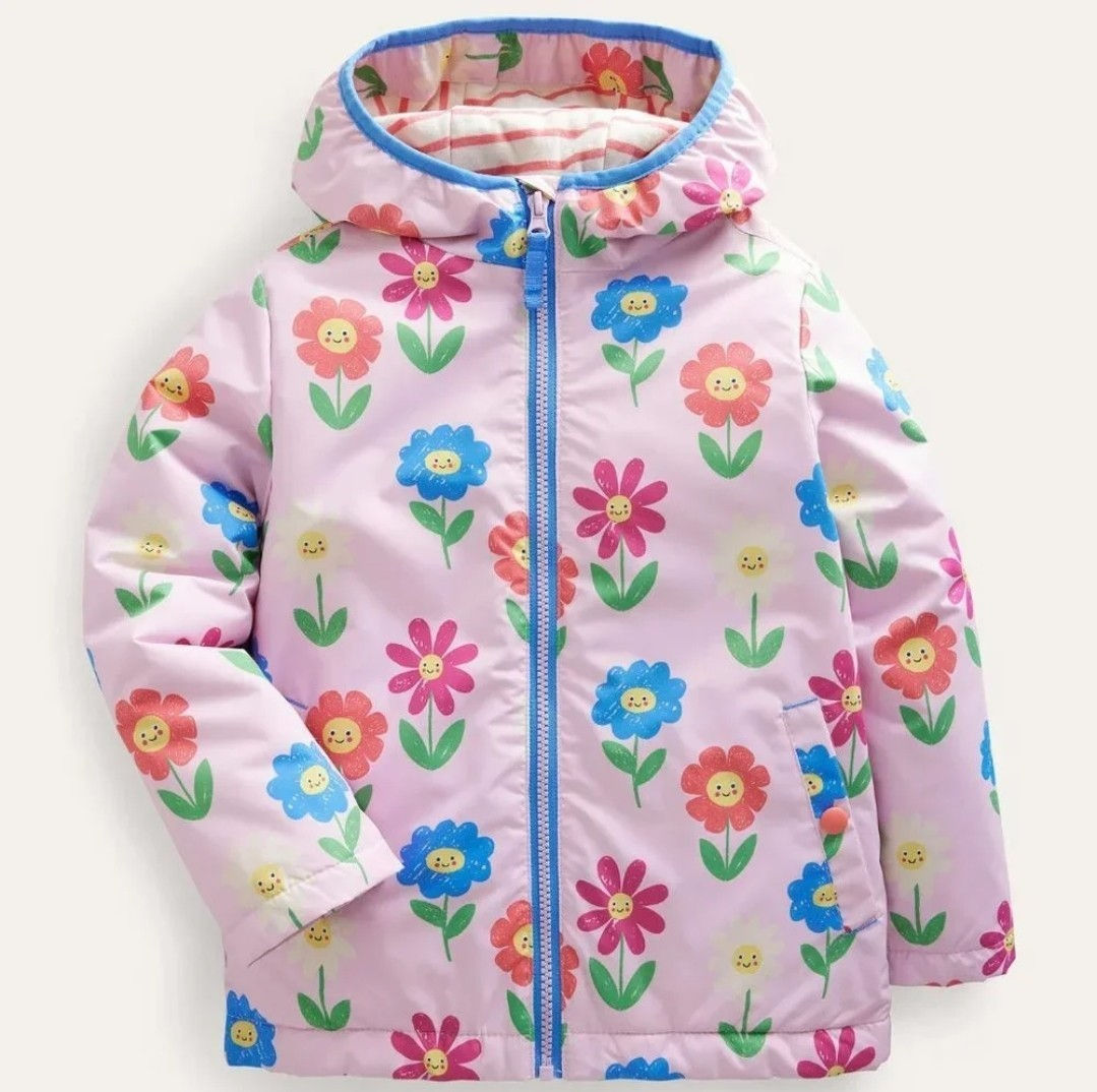 Mini Boden Girls Jersey Lined Anorak Coat Floral Age 11-12 Years Brand New G20
