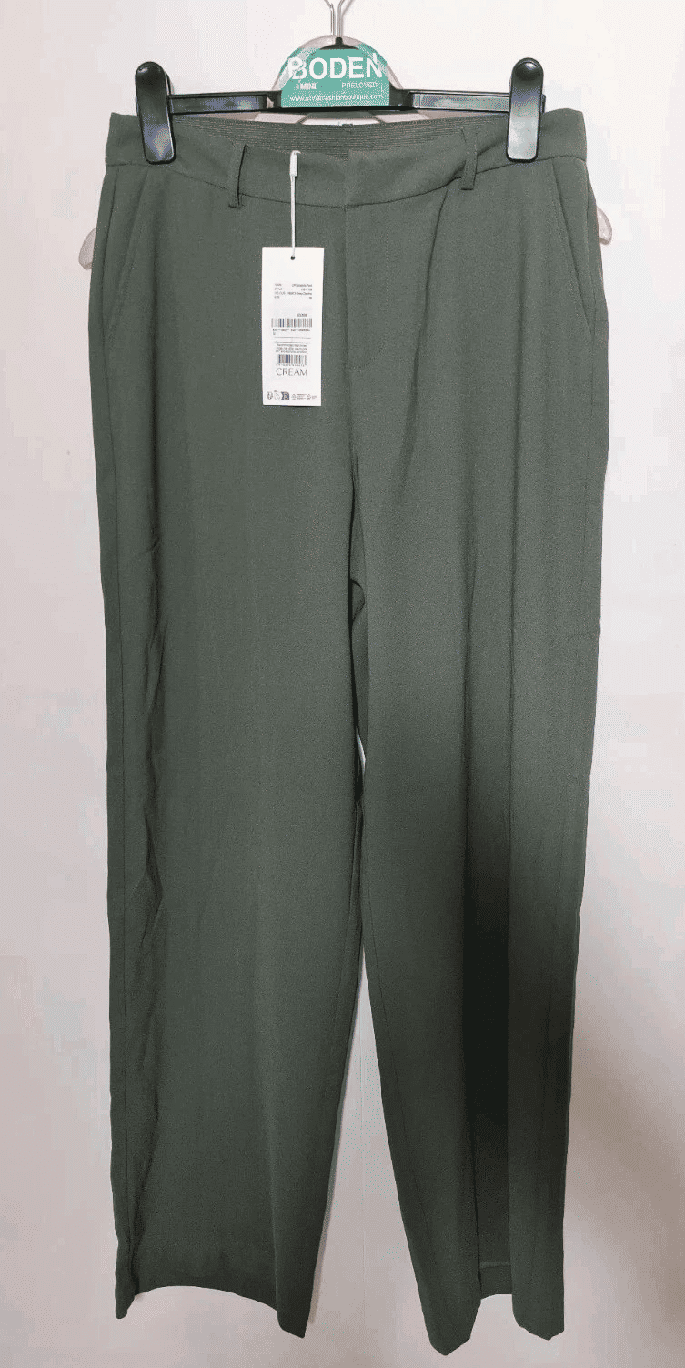Thumbnail: CREAM Ladies Cocamia Trousers Khaki Green Size UK 12 Brand New