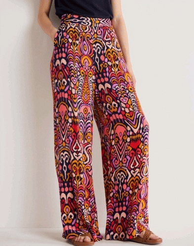 Thumbnail: BODEN Grace Crinkle Wide Leg Trousers R0142 Size UK 22R Brand New A25