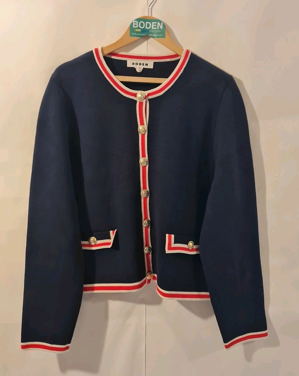 Thumbnail: Boden Holly Knitted Jacket Navy Size UK 20 K0708 Brand New A7
