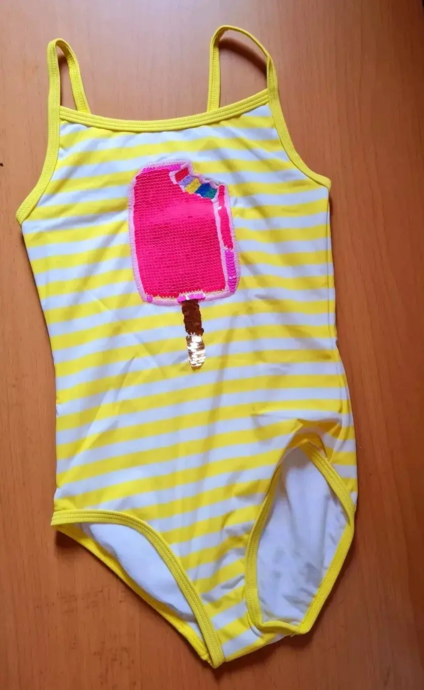 Mini Boden GIRLS ICE CREAM SEQUINNED Swimsuit Age 5-6 Years BRAND NEW