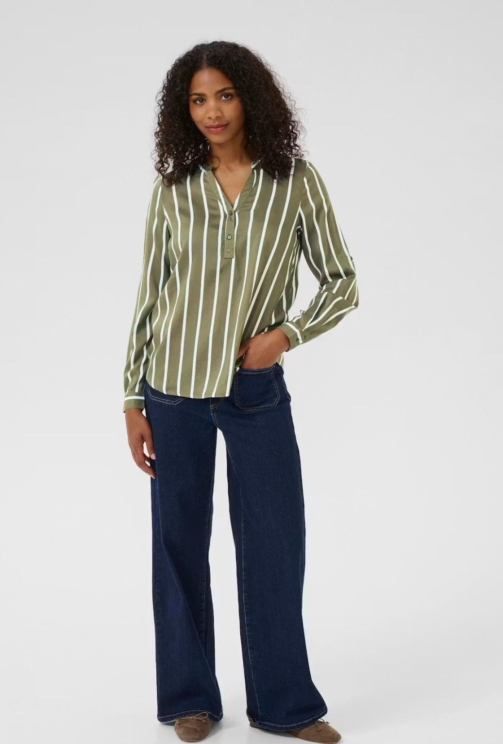 Kaffe KAstridy Blouse Grape Leaf/Chalk /Green Size UK 10 Brand New