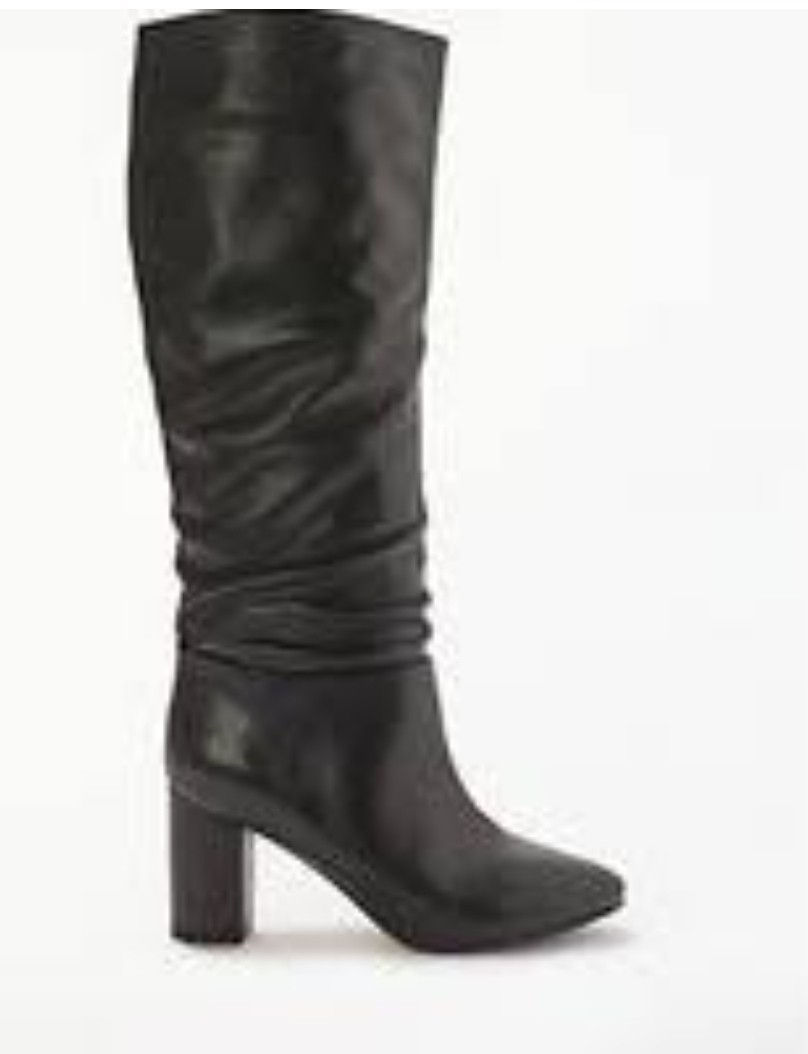 Thumbnail: Boden Real Leather Black Knee High Boots Size 40/6.5 Brand New  H10