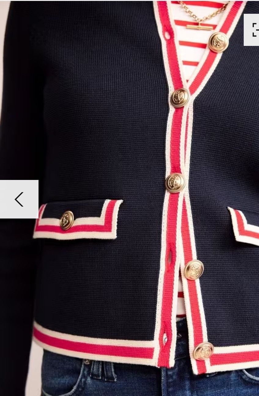 Thumbnail: Boden Holly Knitted Jacket Navy Size UK 20 K0708 Brand New A7