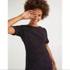 Thumbnail: BODEN Talia Textured Dress SIZE UK 10P Pencil Short Sleeve W0472 VGC D24