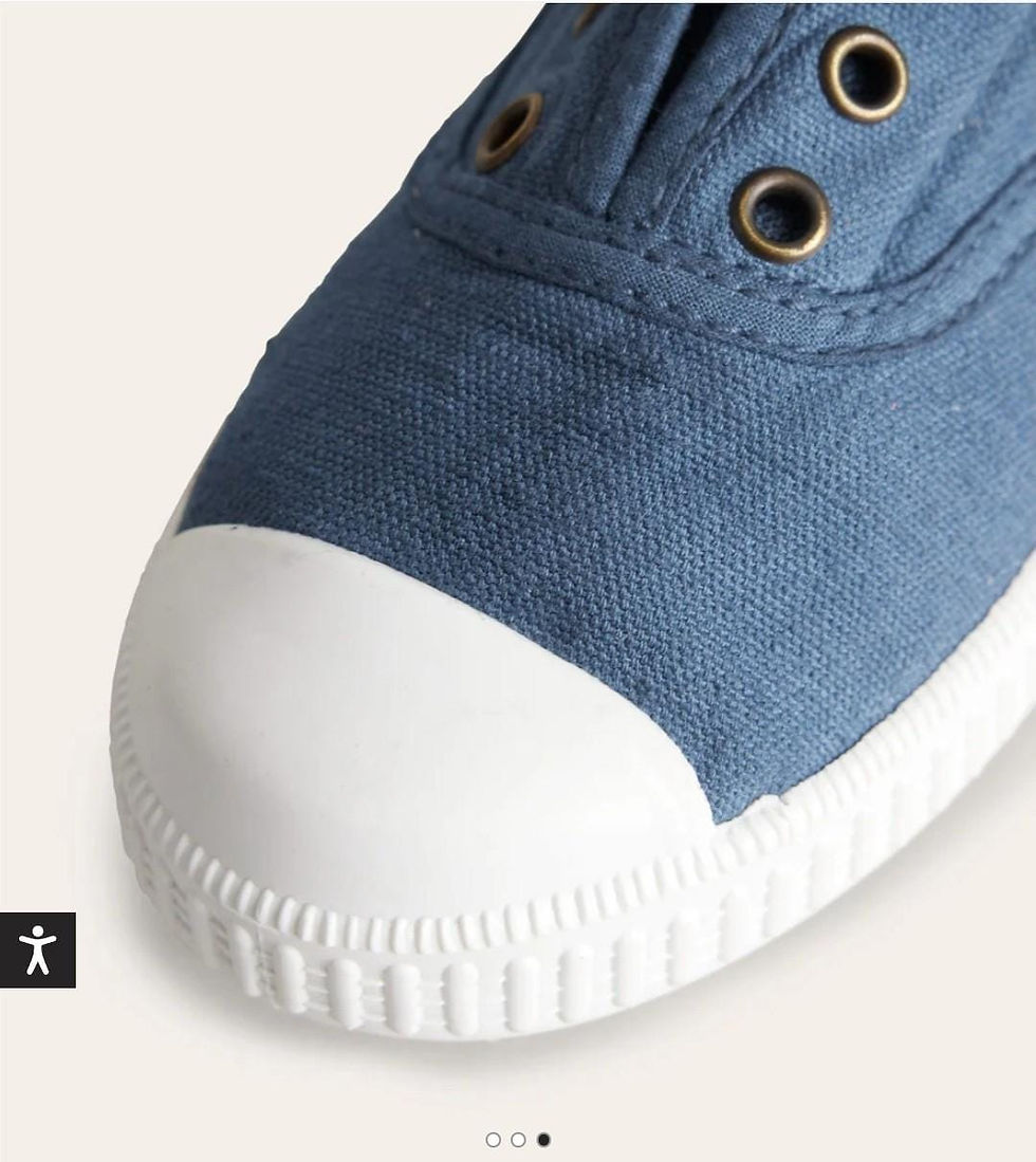 Thumbnail: Mini Boden Kids Laceless Canvas Pull-ons College Navy Size 235 Brand New H5