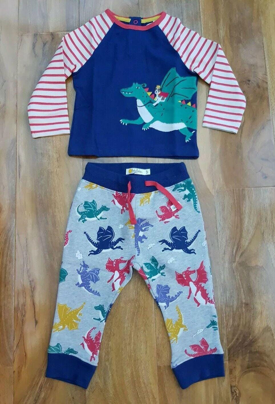 Thumbnail: Mini Boden Playset Applique Fun Dragon Top & Bottoms Set Y0097. Brand New