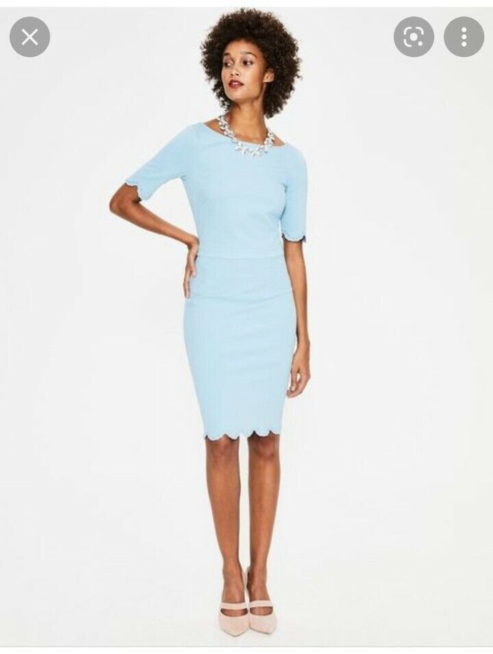 BODEN Emma Ponte Dress LIGHT BLUE J0404 RRP £90.00 BRAND NEW SIZE UK 12L D50
